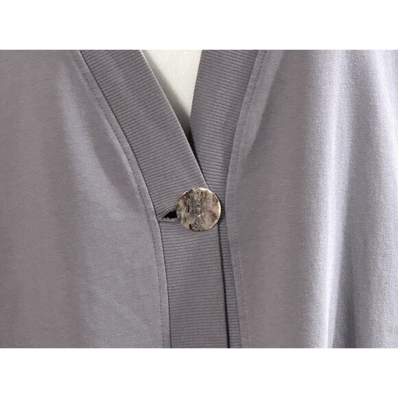CMC Color Me Cotton Size M Grey One Button Cardigan Jacket Lagenlook Minimalist - Picture 6 of 10